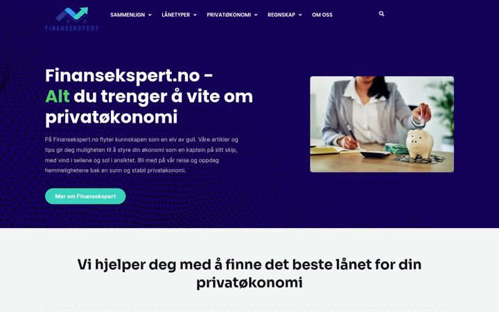 Screenshot of finansekspert.no
