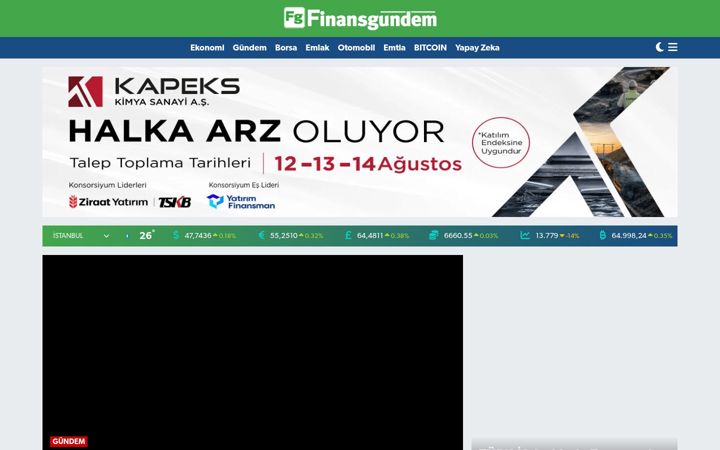 Screenshot of finansgundem.com.tr