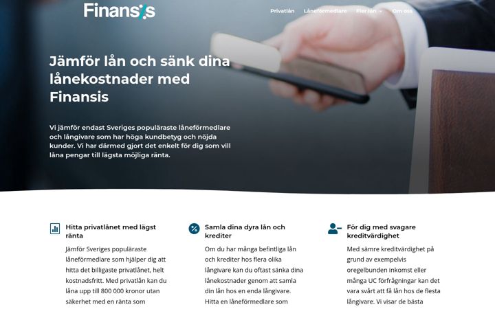 Screenshot of finansis.se