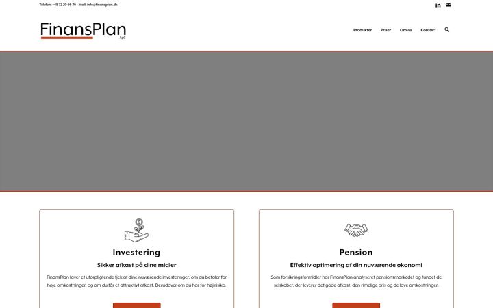 Screenshot of finansplan.dk