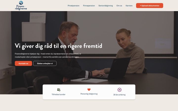 Screenshot of finansraadgiverne.dk