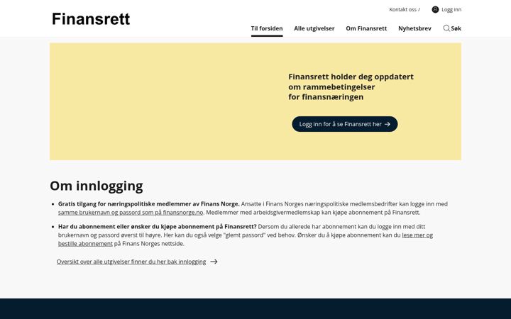 Screenshot of finansrett.no