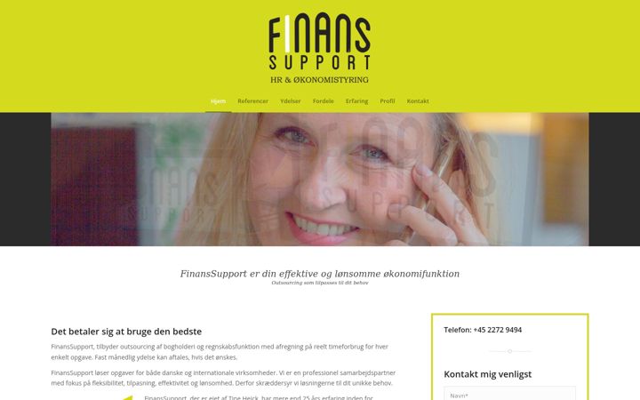 Screenshot of finanssupport.dk