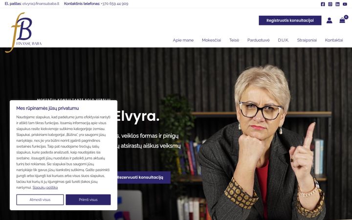 Snímek obrazovky finansubaba.lt