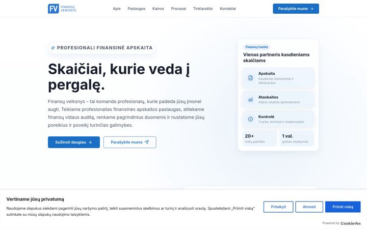 Snímek obrazovky finansuveiksnys.lt