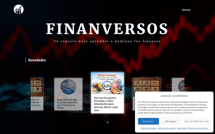 Screenshot of finanversos.com