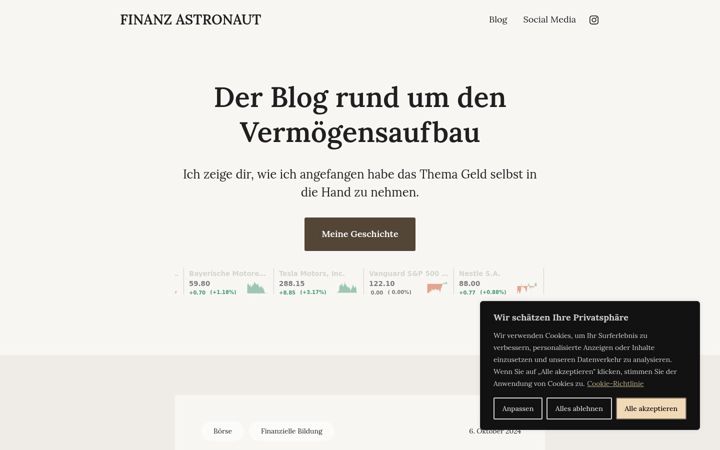 Screenshot of finanz-astronaut.de