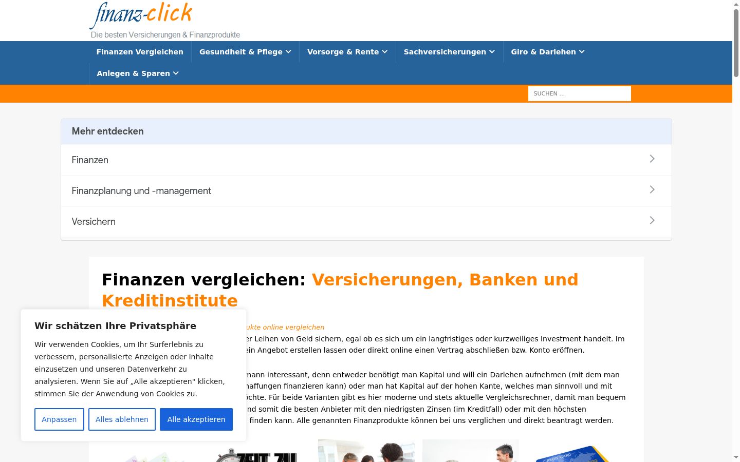 Screenshot of the consent banner shown before any interaction