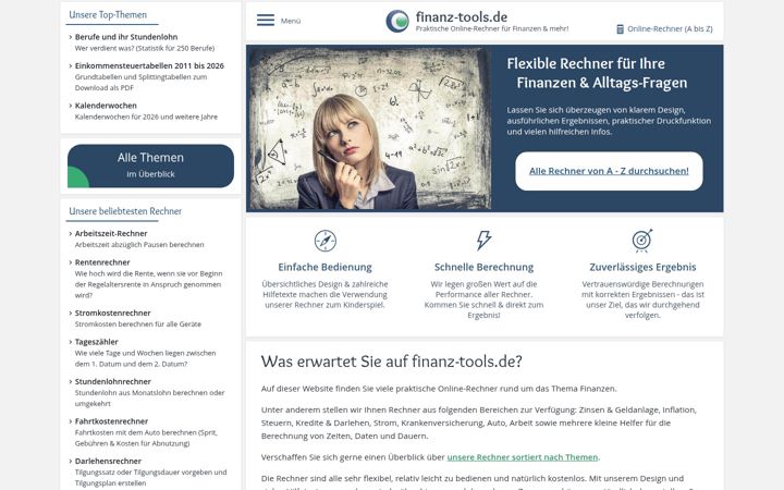 Screenshot of finanz-tools.de