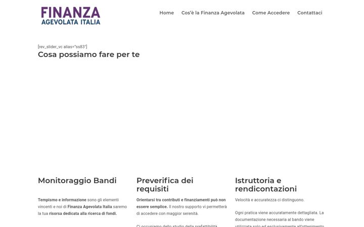 Screenshot of finanzaagevolataitalia.it