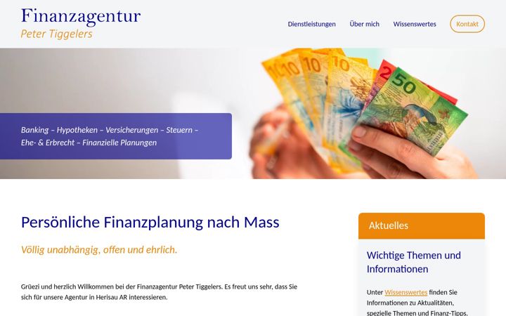 Screenshot of finanzagentur-tiggelers.ch