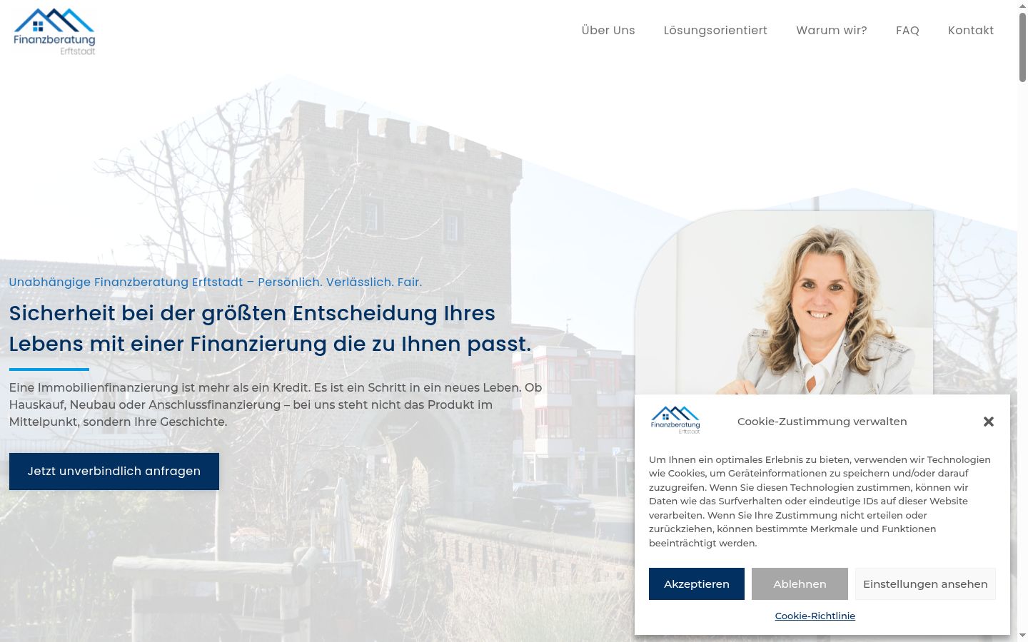 Screenshot del banner di consenso mostrato prima di qualsiasi interazione