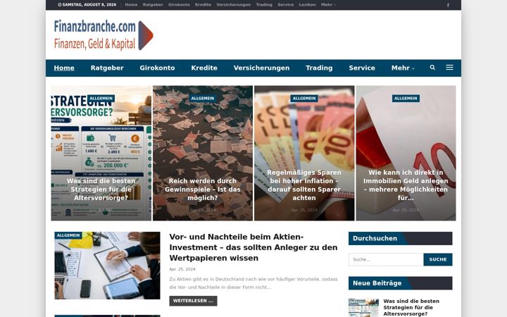 Screenshot of finanzbranche.com