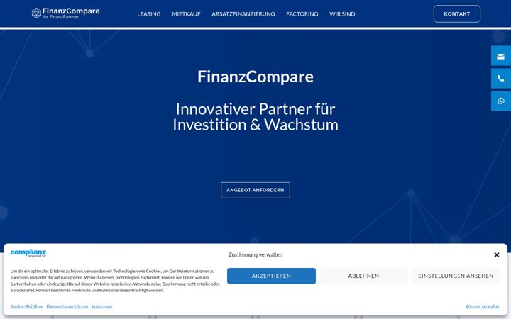 Screenshot of finanzcompare.de