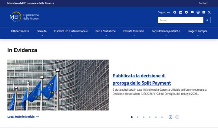 Screenshot of finanze.gov.it