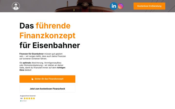 Kuvakaappaus sivustosta finanzeisenbahner.de