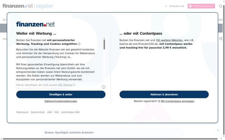 Screenshot of finanzen-broker.net