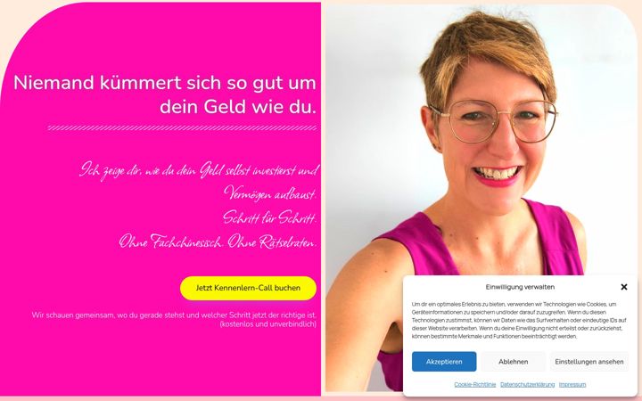 Kuvakaappaus sivustosta finanzen-fuer-frauen.de