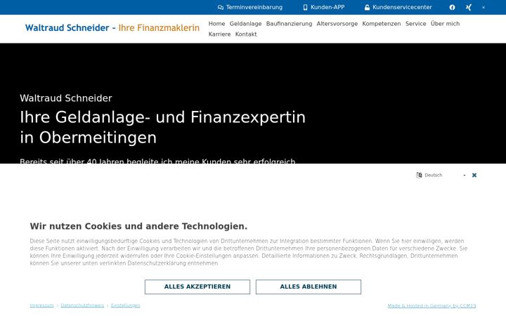 Kuvakaappaus sivustosta finanzen-massgeschneidert.de