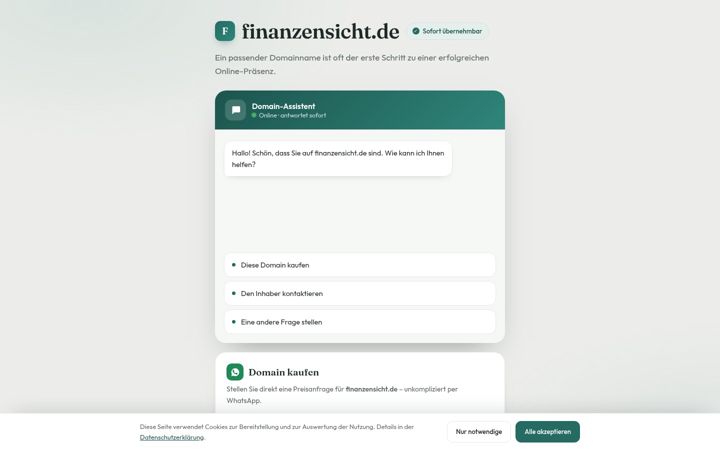 Screenshot von finanzensicht.de