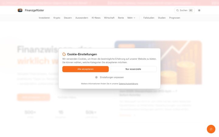 Screenshot von finanzgefluester.de