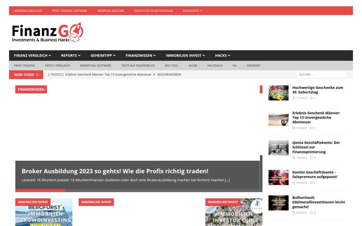Screenshot of finanzgo.com
