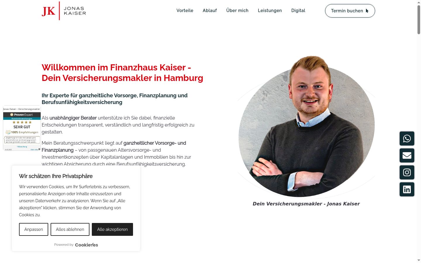 Screenshot tal-banner tal-kunsens muri qabel kwalunkwe interazzjoni