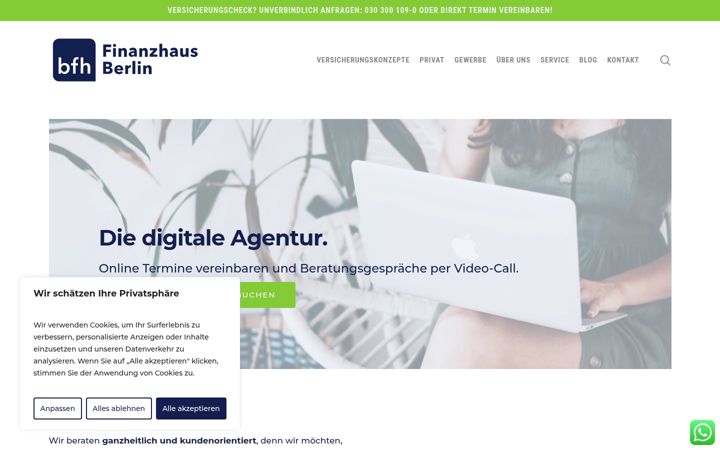 Screenshot von finanzhausberlin.de
