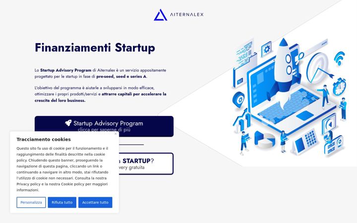 Screenshot of finanziamenti-startup.it