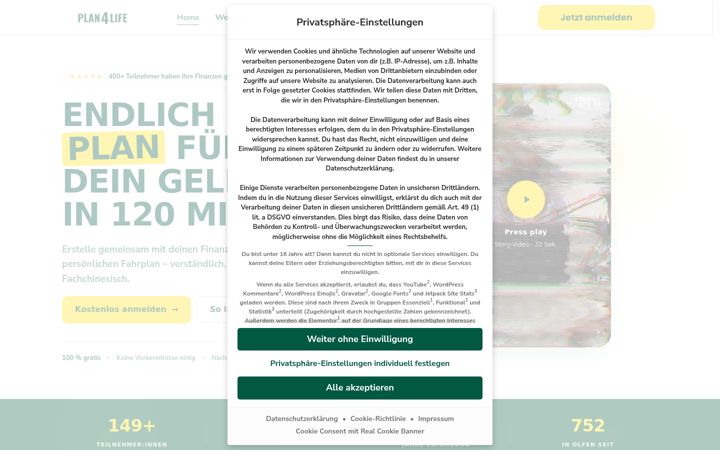 Screenshot of finanziellezukunft.de