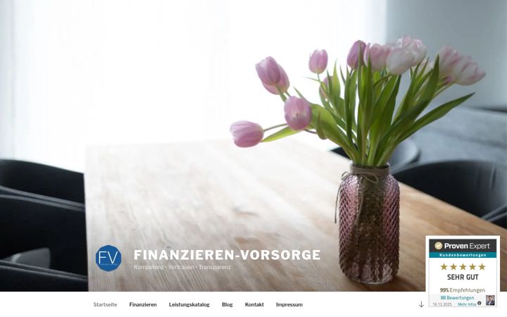 Posnetek zaslona finanzieren-vorsorge.de