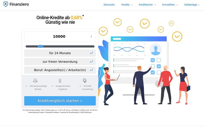 Screenshot von finanziero.de