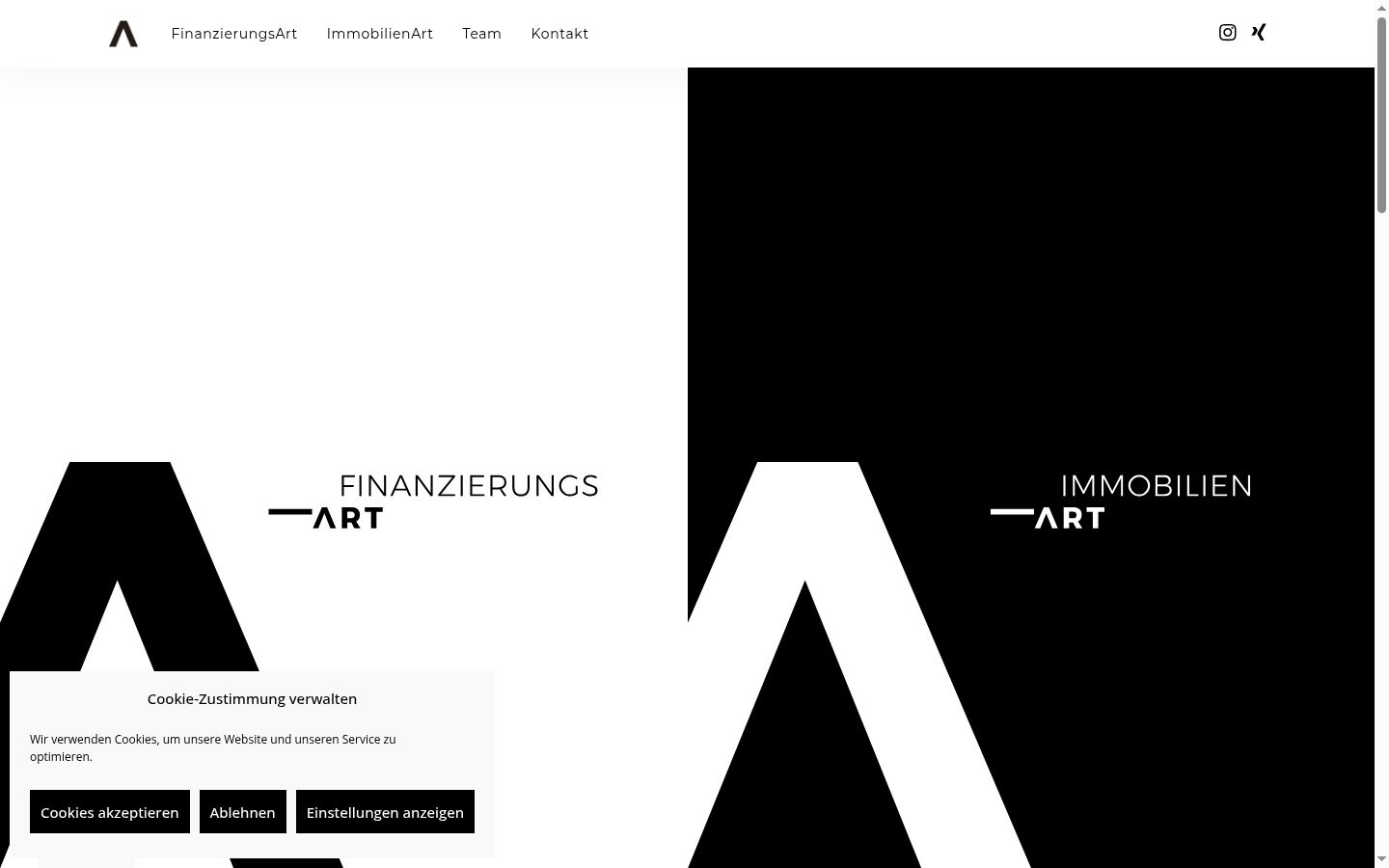 Screenshot of the consent banner shown before any interaction