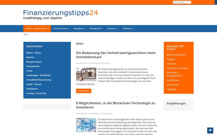 Posnetek zaslona finanzierungstipps24.de