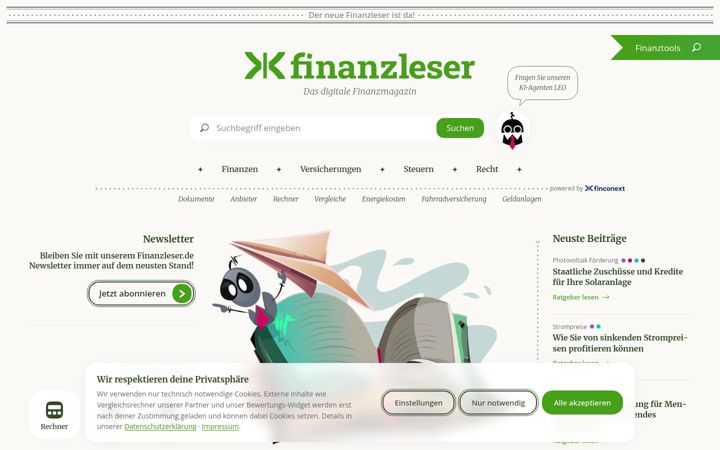 Екранна снимка на finanzleser.de