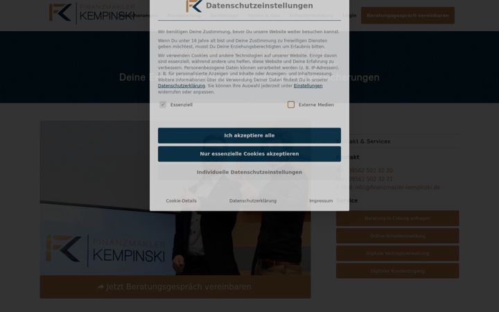 Screenshot of finanzmakler-kempinski.de