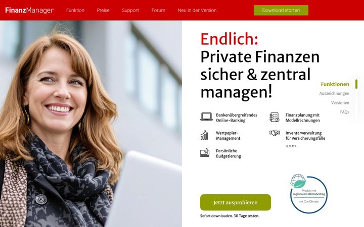Capture d'écran de finanzmanager.de