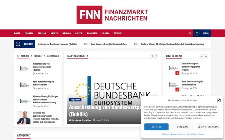Екранна снимка на finanzmarktnachrichten.de
