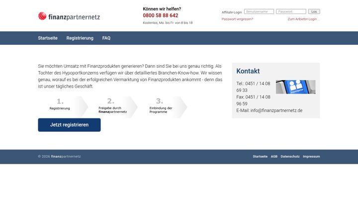 Екранна снимка на finanzpartnernetz.de