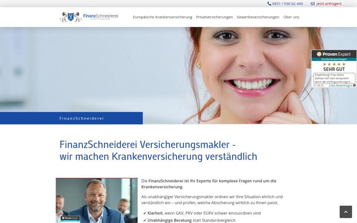 Zrzut ekranu finanzschneiderei-versicherungsmakler.de