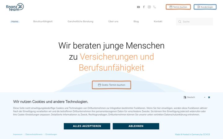 Zrzut ekranu finanzteam26.de