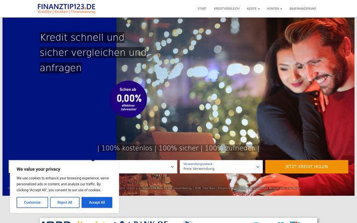 Ekrānuzņēmums no finanztip123.de
