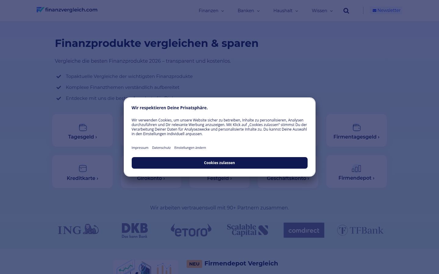 Zrzut ekranu banera zgody wyświetlanego przed jakąkolwiek interakcją