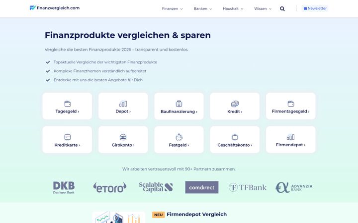 Screenshot of finanzvergleich.com
