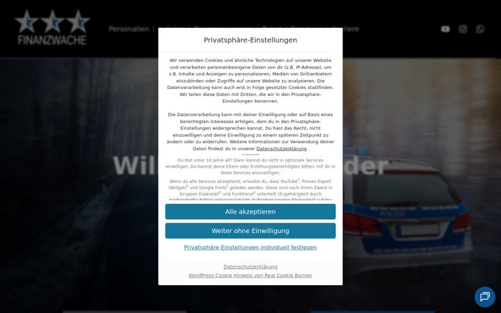 Ekrānuzņēmums no finanzwache.de
