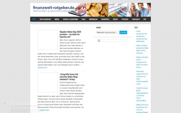 Ekrānuzņēmums no finanzwelt-ratgeber.de