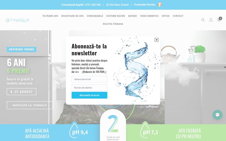 Screenshot of finaqua.ro