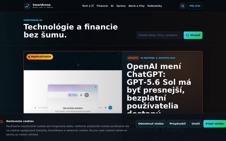 Screenshot of finarena.sk