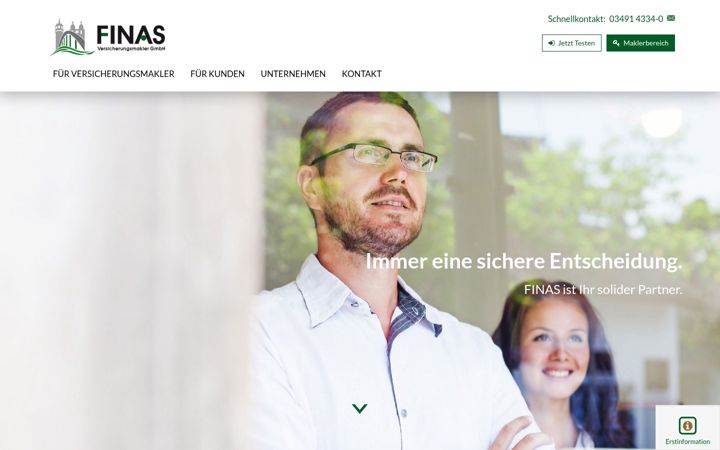 Screenshot of finas.de