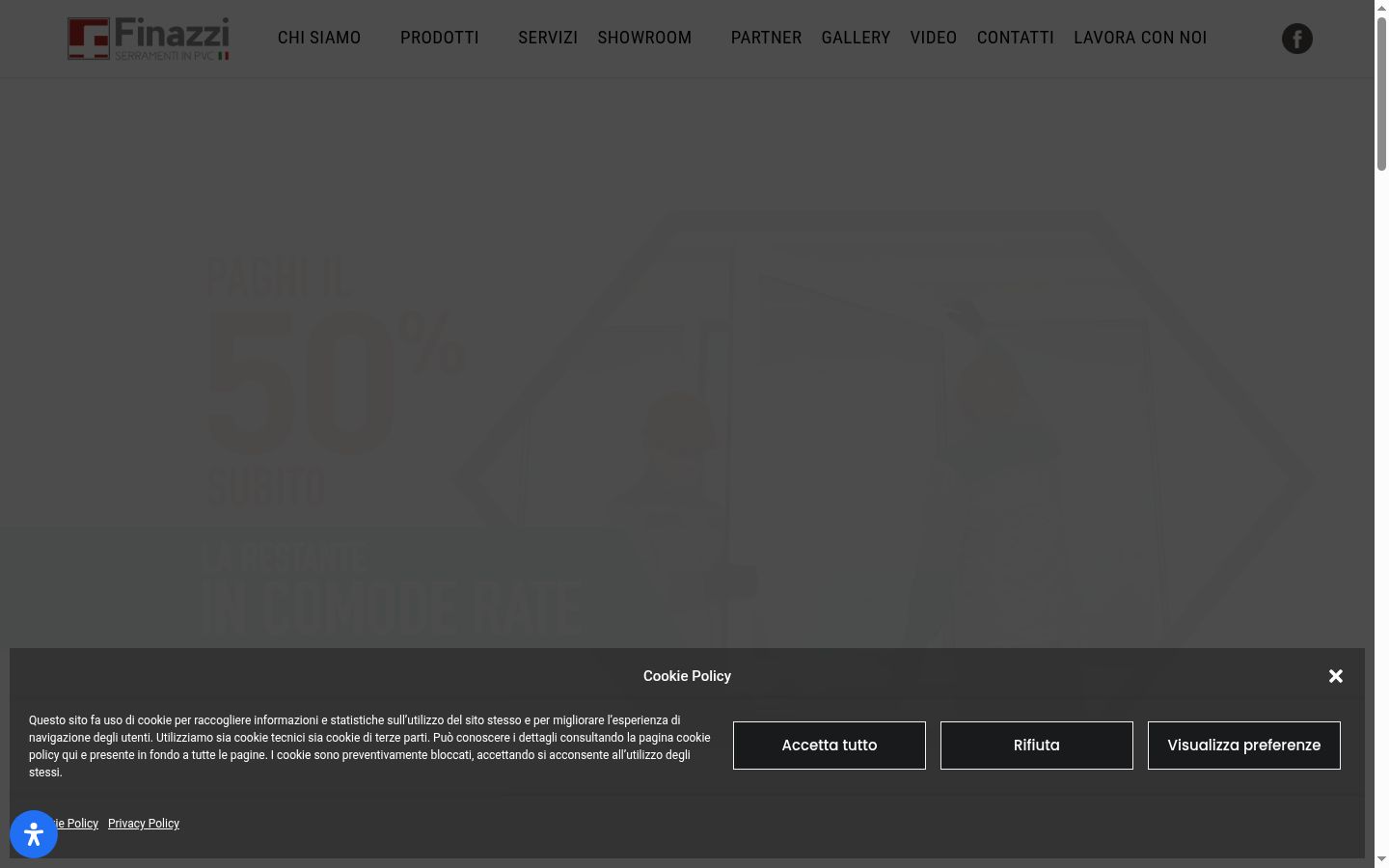 Captura de pantalla del banner de consentimiento mostrado antes de cualquier interacción